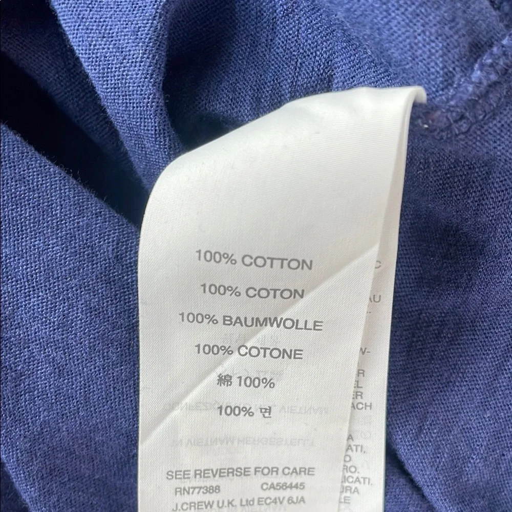 J. Crew V Neck Vintage Cotton Tee, Navy, Size Medium - Picture 3 of 5
